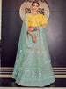 Myra Turquoise Organza Embroidered Designer Lehenga - Distacart