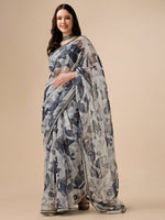 Thumbnail for Sangria Floral Digital Printed Organza Saree - Distacart