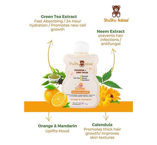ShuShu Babies Shampoo + Body Wash Orange & Mandarin - Distacart