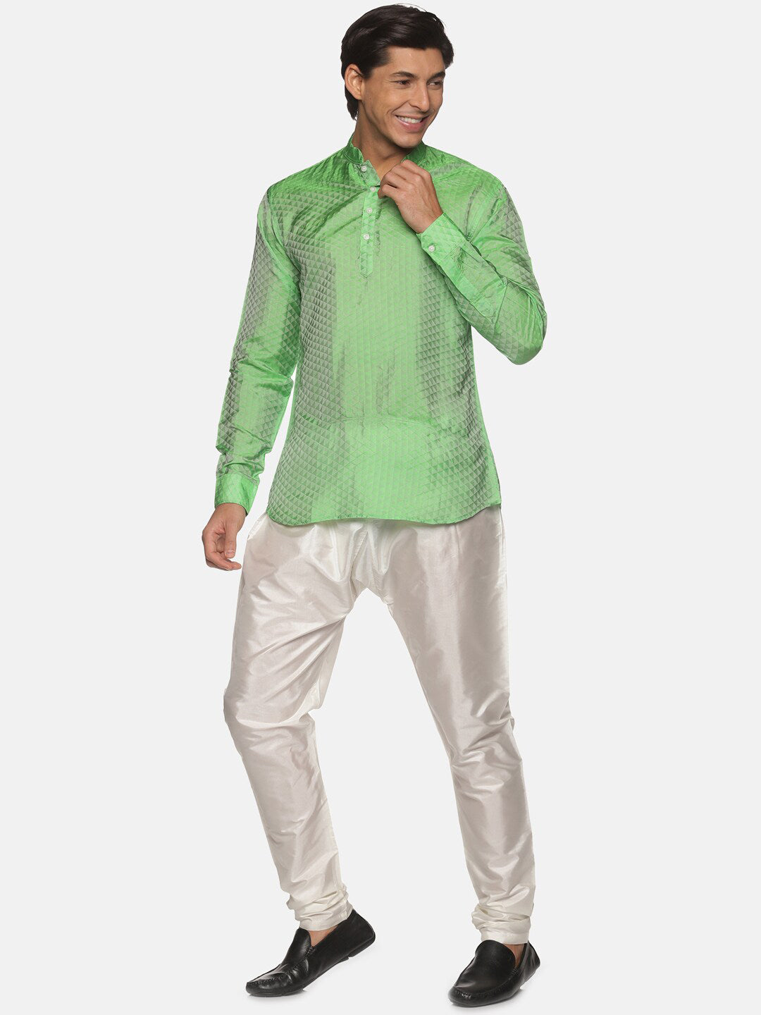 Sethukrishna Green Kurta with Pyjamas For Men - Distacart