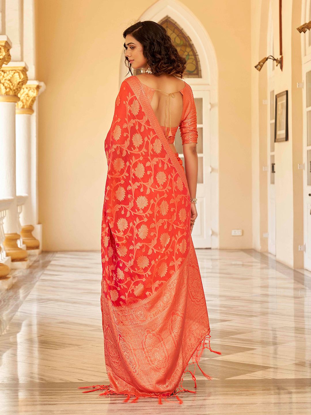 Tikhi Imli Ethnic Motifs Zari Art Silk Saree - Distacart