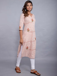 Thumbnail for Kalini Women Orange Embroidery Straight Kurta - Distacart