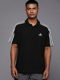 Thumbnail for Adidas 3-Stripes Polo Collar Pure Cotton T-shirt - Distacart