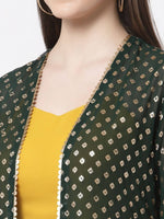 Thumbnail for Myshka multi color Color Georgette Solid Top With Pant And Shrug Set