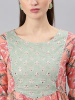 Thumbnail for Khushal K Floral Printed Round Neck Kurta with Palazzos & Dupatta - Distacart