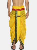 Thumbnail for Sethukrishna Men Yellow Solid Readymade Dhoti Pants - Distacart
