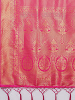 Thumbnail for Mitera Women Pink Woven Design Silk Blend Saree - Distacart