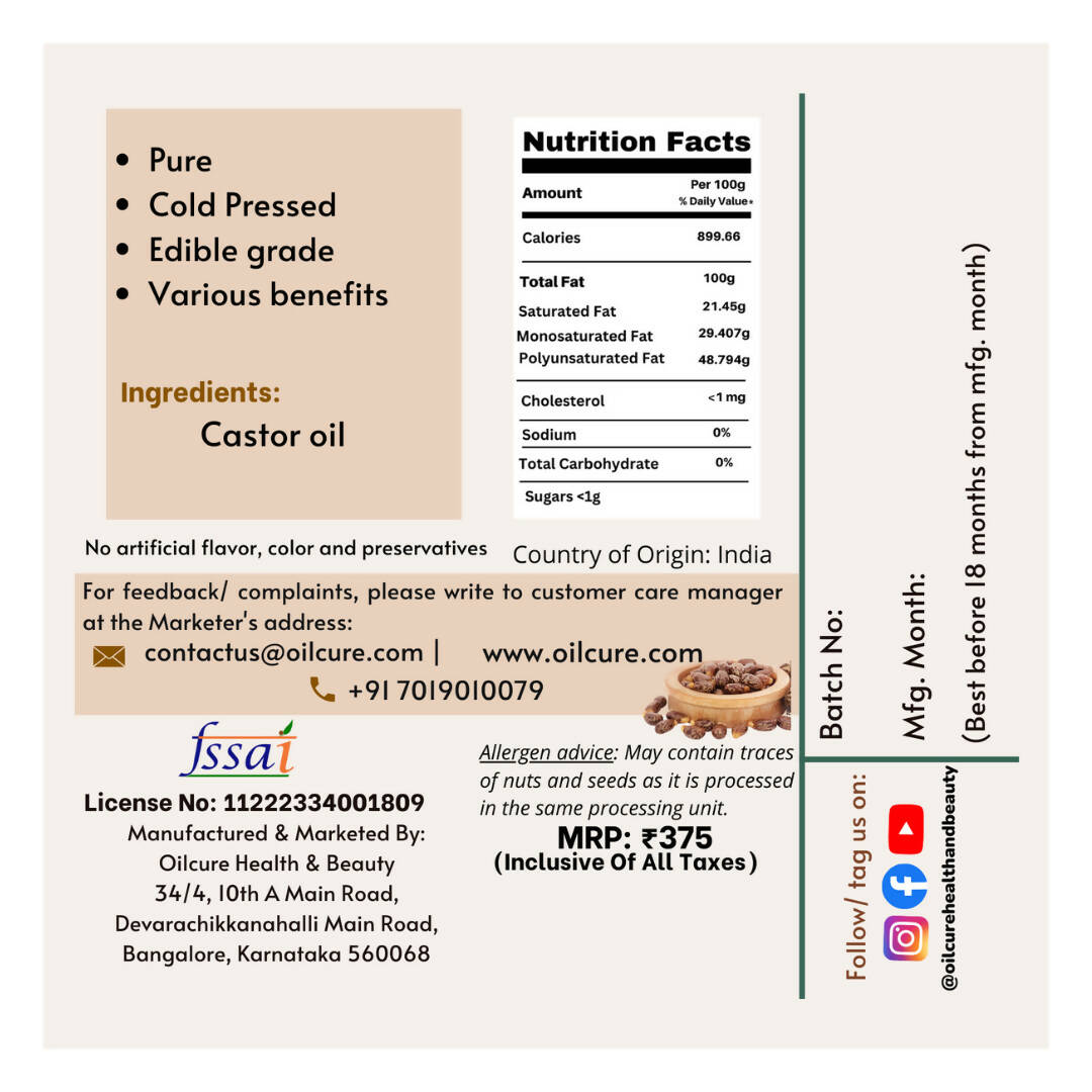 Oilcure Castor Oil - Distacart