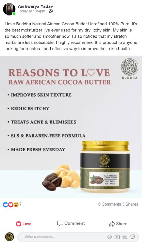 Buddha Natural African Cocoa Body Butter - Distacart