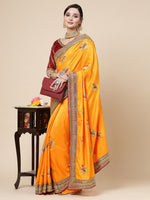 Thumbnail for Kalini Floral Embroidered Art Silk Saree - Distacart