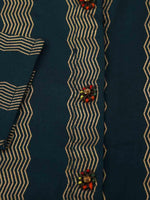 Thumbnail for Kalini Women Teal Chevron Striped Kurta - Distacart