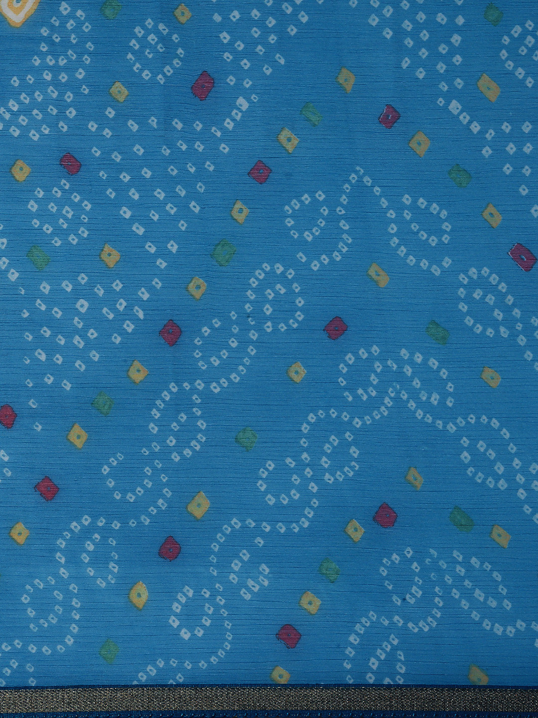 Kalini Blue Bandhani Pure Chiffon Saree - Distacart
