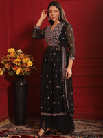 Thumbnail for Kalini Embroidered Pleated Thread Work Kurta with Sharara - Distacart