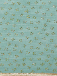 Thumbnail for Saree Mall Blue & Golden Quirky Print Saree - Distacart
