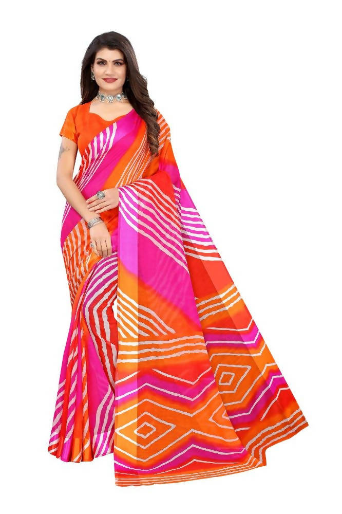 Vamika Orange Linen Satin Border Saree