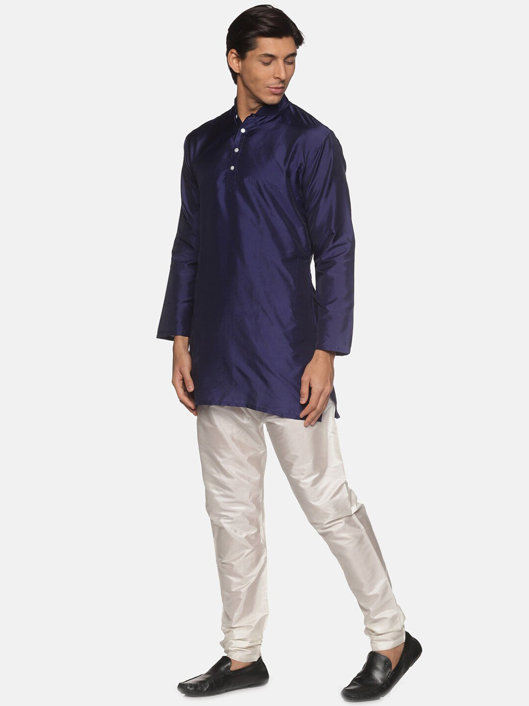 Sethukrishna Men Navy Blue Kurta with Pyjamas - Distacart