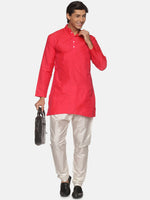 Thumbnail for Sethukrishna Men Fuchsia Kurta with Pyjamas - Distacart