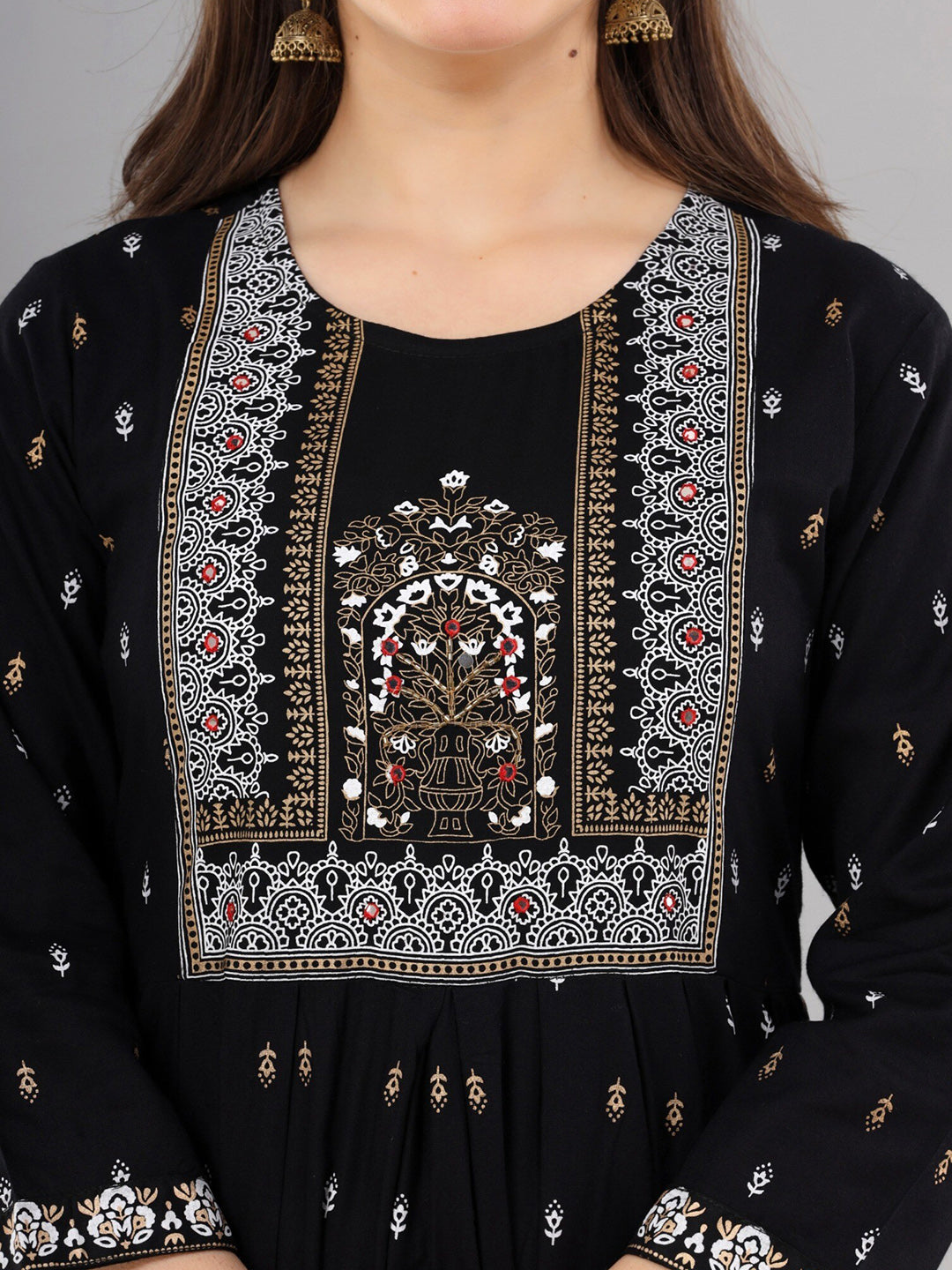 Kalini Women Black Ethnic Motifs Printed Anarkali Kurta - Distacart