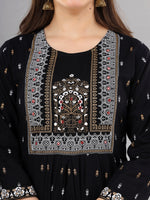 Thumbnail for Kalini Women Black Ethnic Motifs Printed Anarkali Kurta - Distacart