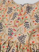 Thumbnail for Kalini Women Brown Floral Printed Flared Sleeved Pure Cotton Anarkali Kurta - Distacart