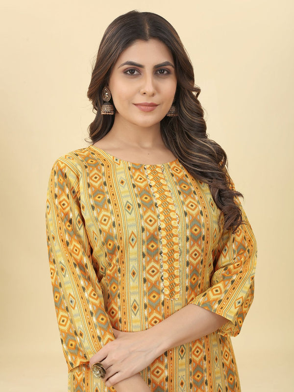 Kalini Ethnic Motifs Printed Kurta With Trousers - Distacart