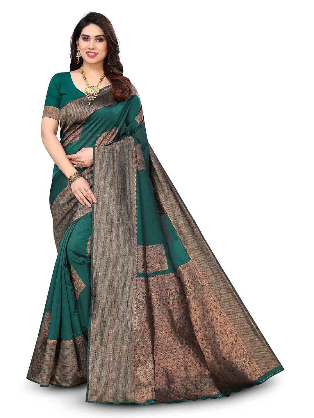 Kalini Ethnic Motifs Woven Design Zari Kanjeevaram Saree - Distacart