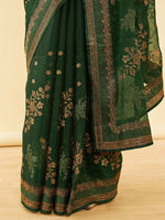 Thumbnail for Soch Floral Embroidered Zari Pure Chiffon Saree - Distacart