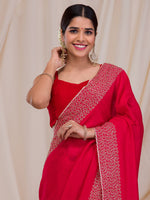 Thumbnail for Koskii Embroidered Bordered Saree - Distacart