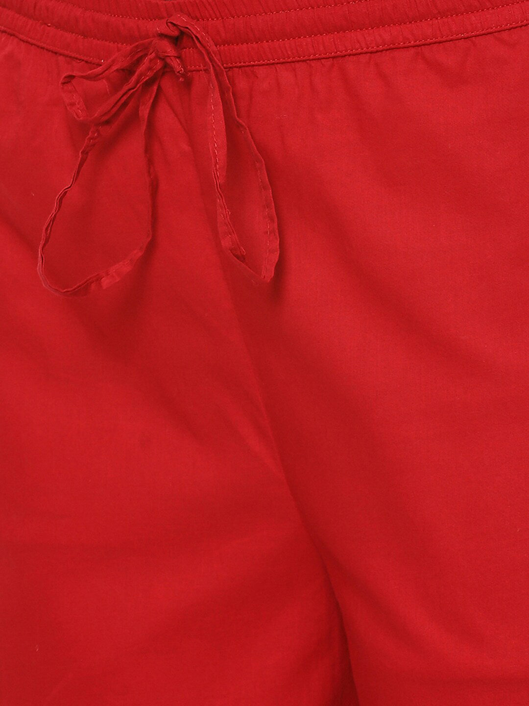 Biba Women Red Floral Printed Empire Pure Cotton Kurta with Palazzos - Distacart