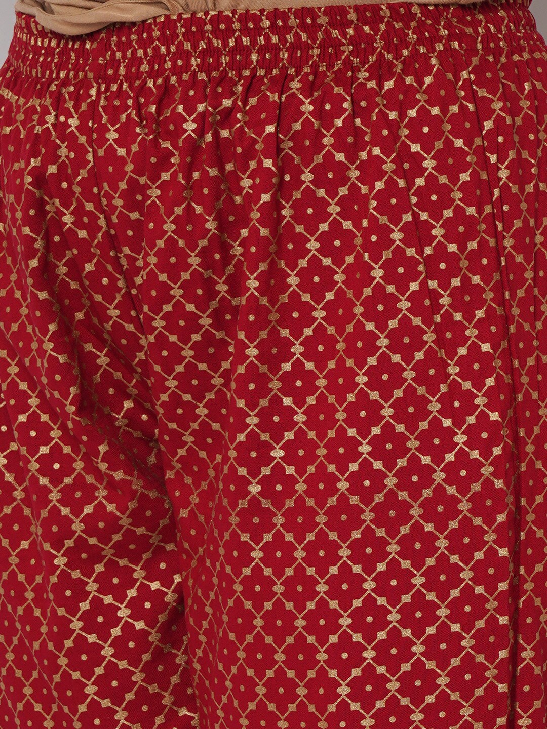 Kalini Women Red Ethnic Motifs Embroidered Gotta Patti Kurti with Trousers & With Dupatta - Distacart