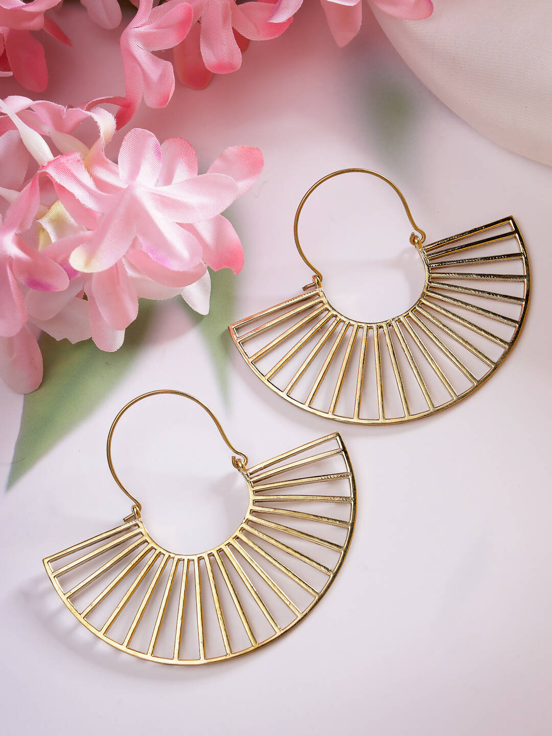 NVR Women Golden Hoop Earrings - Distacart