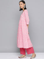 Thumbnail for HERE&NOW Ethnic Motifs Printed Sequined Detail Angrakha Kurta - Distacart