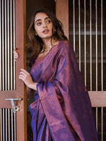 Thumbnail for Kalini Woven Design Zari Silk Blend Banarasi Saree - Distacart
