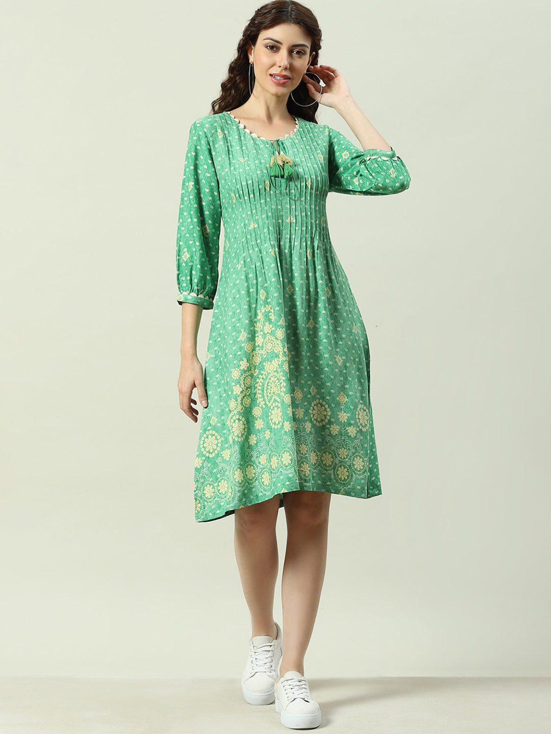 Biba Floral Printed A-Line Kurta - Distacart