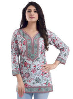 Thumbnail for Snehal Creations Variyali Color Faux Crepe Short Kurti Tunic