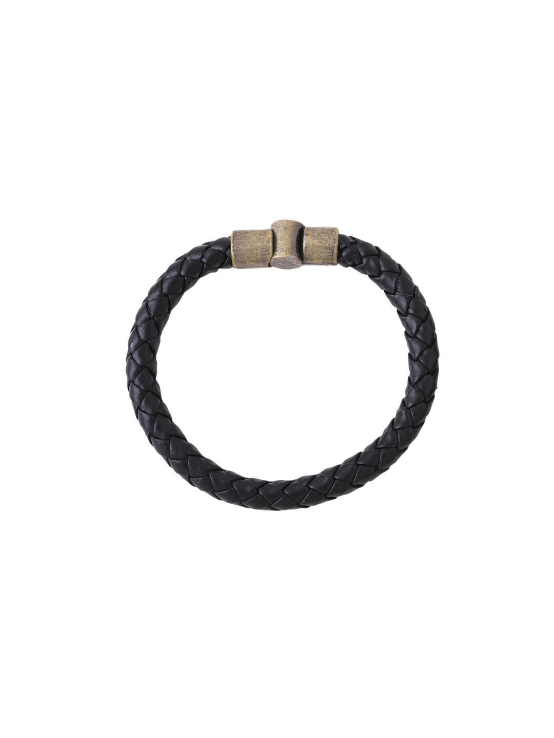 NVR Men's Black Leather Bracelet - Distacart
