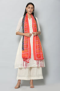 Thumbnail for Vaaba Women's Red & Blue Color Bandhani Digital Printed Dupatta - Distacart