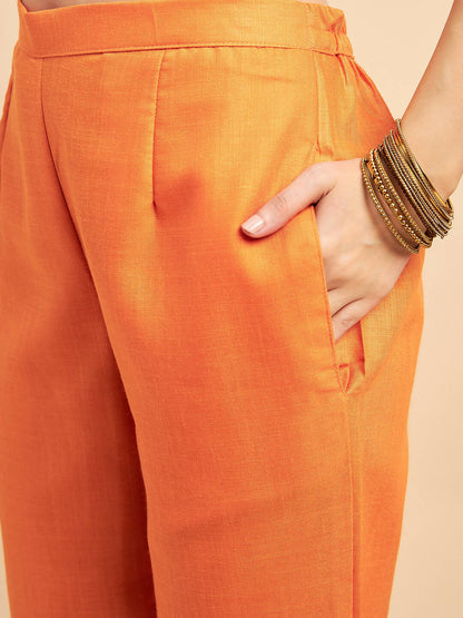Pink Polyester solid Kurta with Palazzos - Vishwa - Distacart