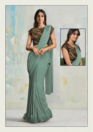 Lycra Saree With Stitched Blouse - Mohmanthan Royal - Distacart