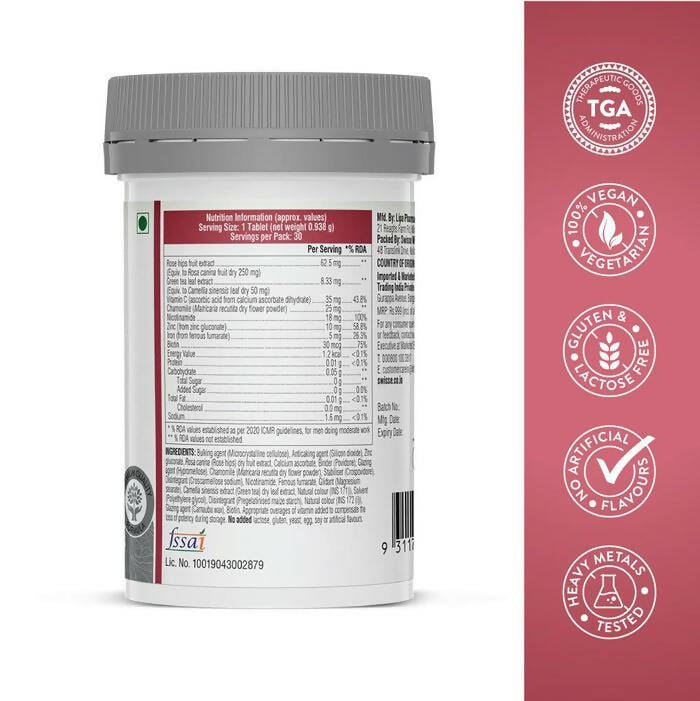 Swisse Biotin+ With Nicotinamide, Rosehip & Vitamin C - Distacart