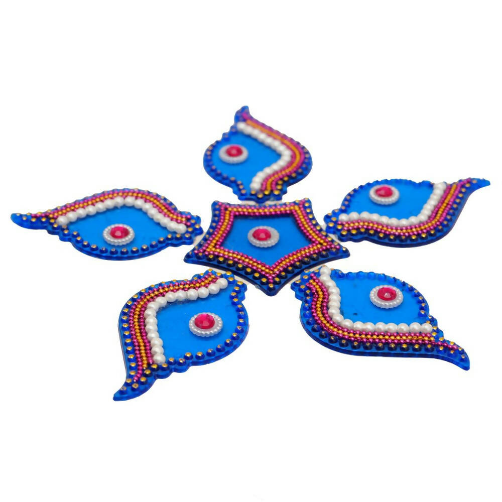 Kundan HandiKrafts Shank Rangoli Blue (Baby) - Distacart