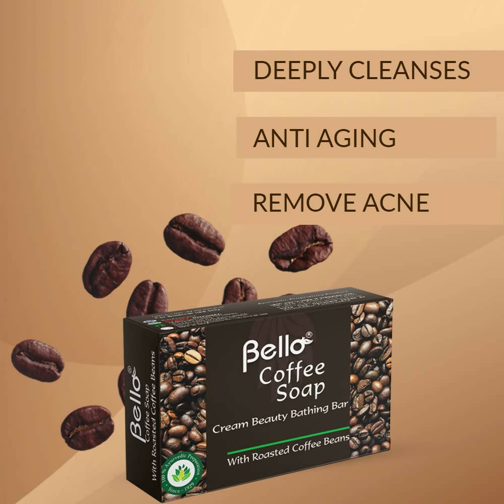 Bello Herbals Coffee Soap | Cream Beauty Bathing Bar - Distacart