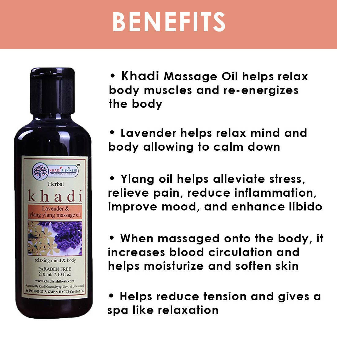 Khadi Rishikesh Herbal Lavender & Ylang Ylang Massage Oil For Full Body - Distacart