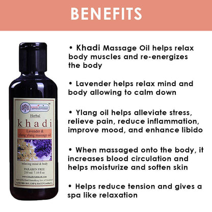 Khadi Rishikesh Herbal Lavender & Ylang Ylang Massage Oil For Full Body - Distacart