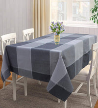 Thumbnail for Airwill 100% Cotton Checkered Pattern 4 Seater Square Table Cover - Black & Grey - Distacart