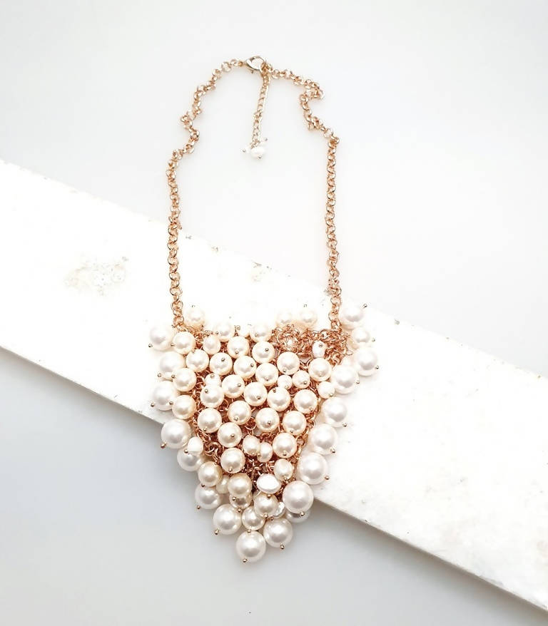 Bling Accessories Baroque & Swarovski Glass Pearls Cluster Necklace - Distacart