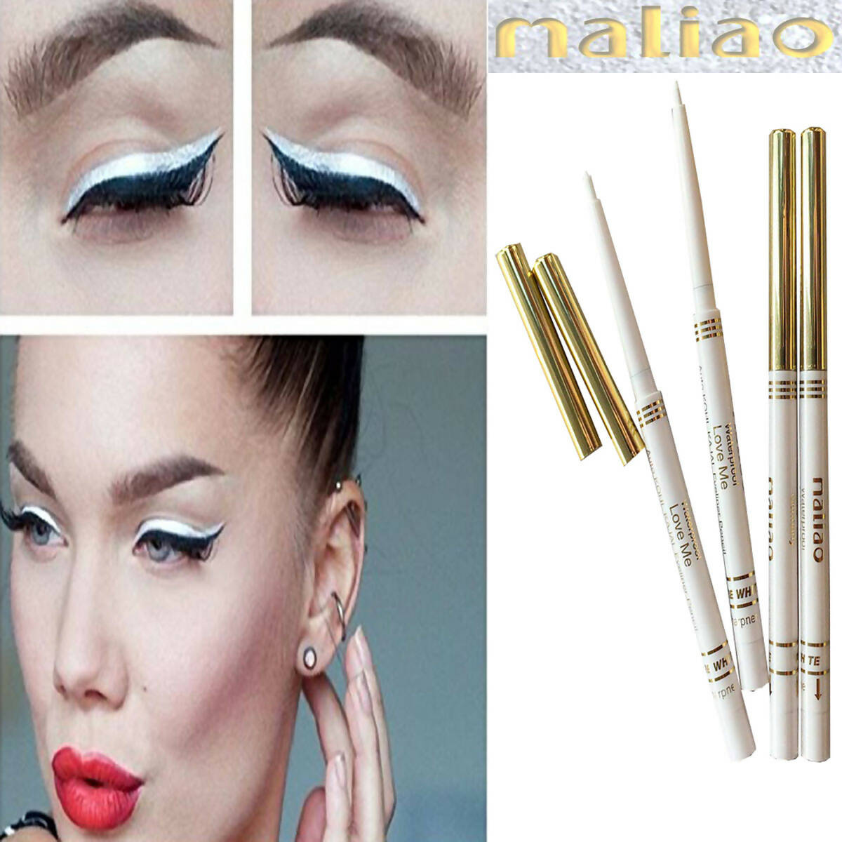 Maliao Professional Pure White Auto Kohl Kajal Eyeliner Pencil - Distacart