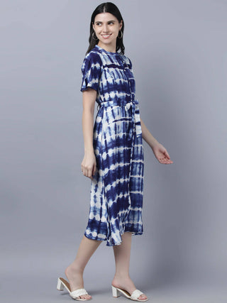 Myshka Stylish Multicolor Half Sleeve Women's Dress - Distacart