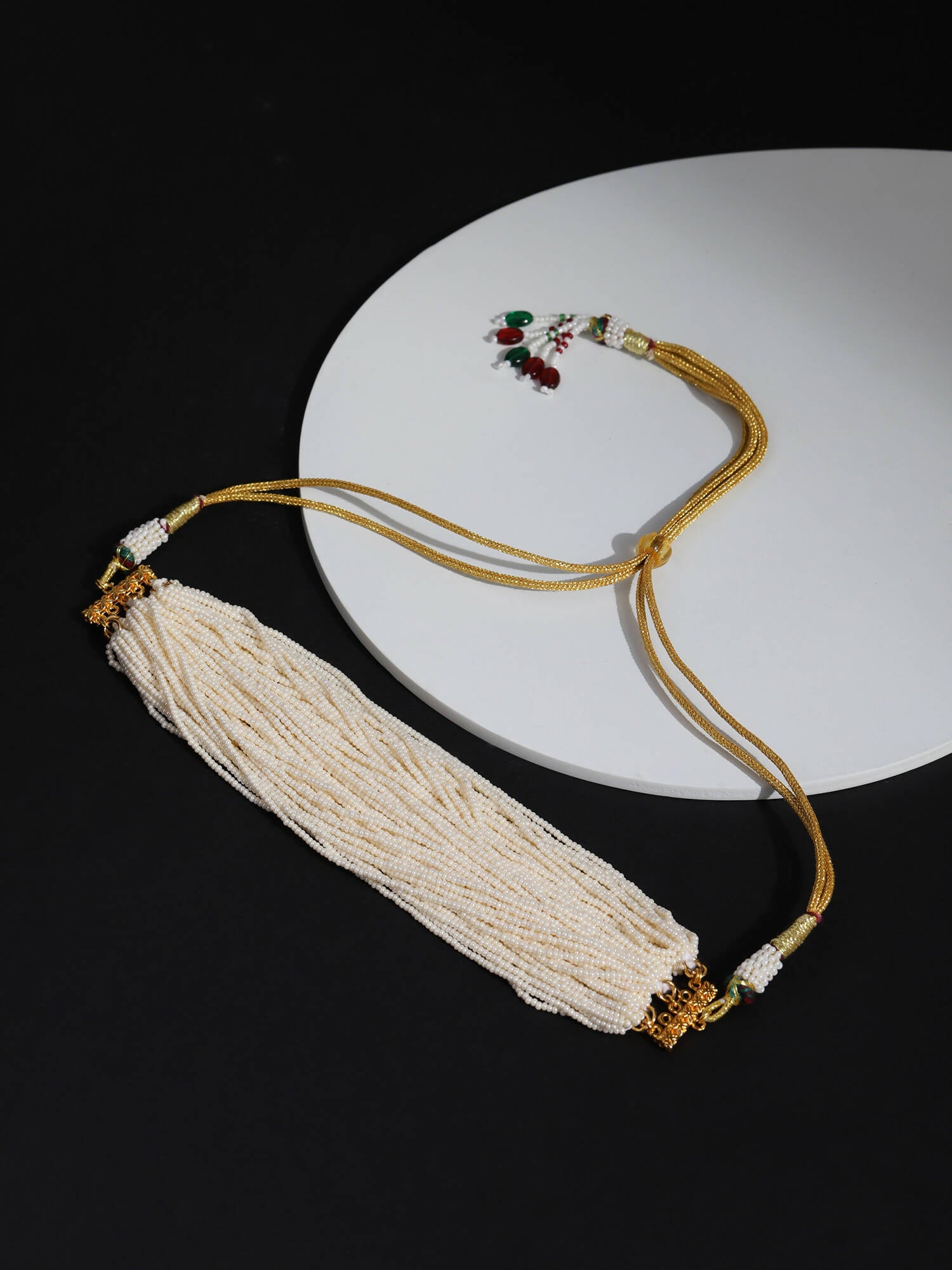 White Brass Gold-Plated Necklace - Ruby Raang - Distacart