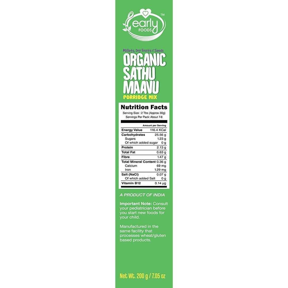 Early Foods Organic Sattu Maavu Porridge Mix - Distacart